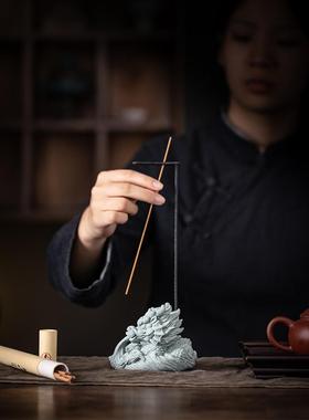 创意生肖龙倒挂线香插香托摆件新中式水神兽香薰炉家用室内装饰品