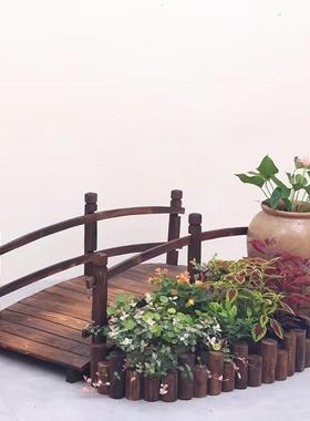 阳台花园造景道具商场木栅栏花坛围栏幼儿园室内装饰木桩摆件落地