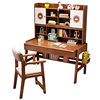 All solid wood children's study table and chair set desk bookcase integrated primary school student junior high school student writing desk bookshelf combination