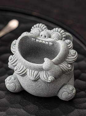 青砂石风狮爷钥匙收纳玄关摆件盆景鱼缸造景客厅家居装饰品摆件