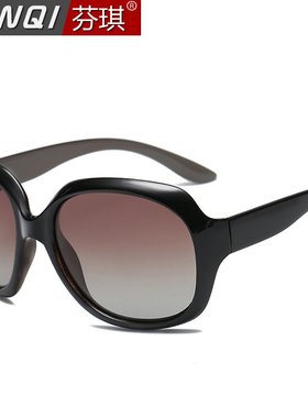 偏光太阳镜女2025新款时尚潮人黑框女士眼镜开车大框圆脸复古墨镜