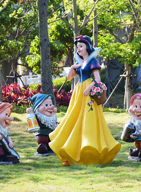 商场幼儿园e卡通人物摆件玻璃钢白雪公主雕塑户外园林景观装饰小