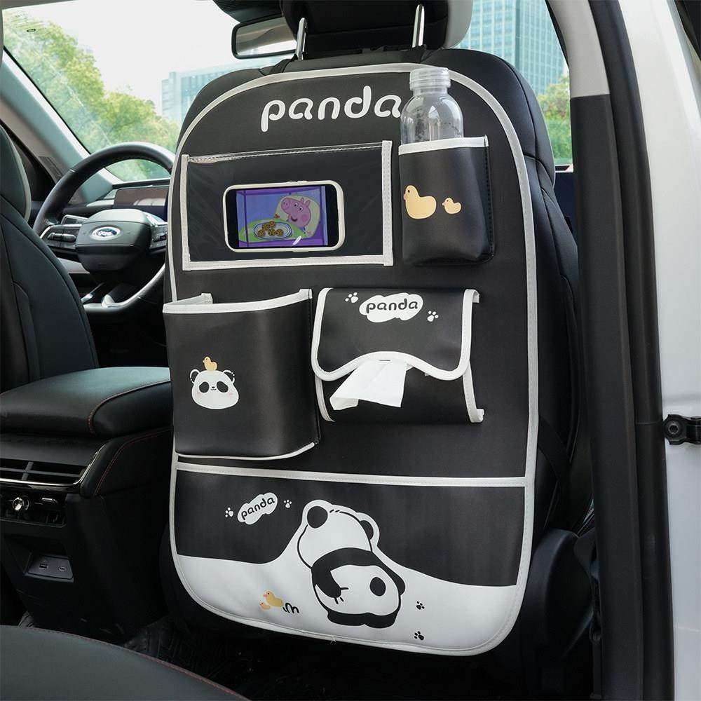 汽车防踢垫后排可爱熊猫后座椅背收纳袋车内儿童防磨垫防脏保护垫,淘宝优惠券,粉丝福利购,淘宝优惠卷