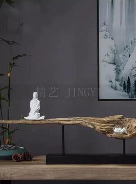 新中式禅意佛像和尚工艺品摆件客厅玄关茶室博古架书房家居装饰品