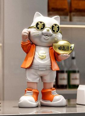 招财猫摆件开 业店铺收银柜台入户礼物客厅玄关办公室家居装饰品