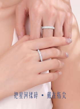 情侣对戒999纯银开口戒指送女友