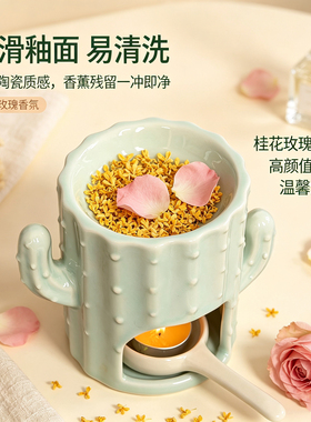 陶瓷隔火仙人掌香薰炉可干烧