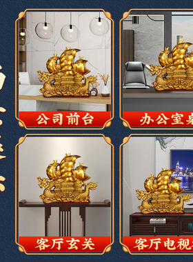 一帆风顺帆船摆件纯铜大号v龙船办公室汽车客厅家居装饰送礼工艺