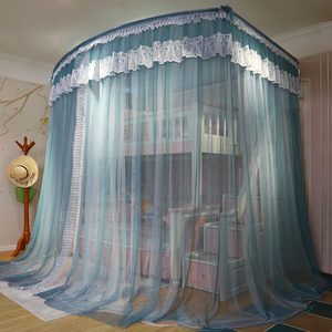 儿童双层子母床蚊帐1.5qm上下床梯形书柜款高低床u型伸缩1.2米1.3