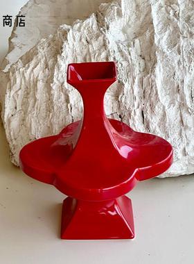 |浮笙门新中式海棠纹陶瓷花瓶客厅装饰摆件礼物