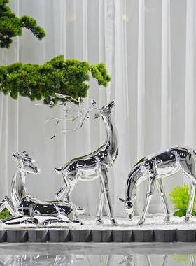 户外梅花鹿玻璃钢雕塑草坪售楼部处小区园林景观装饰摆件造景小品