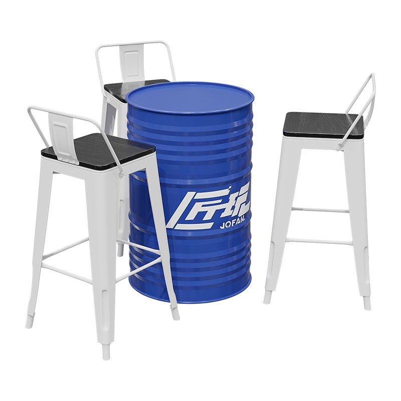 工业风咖啡厅桌椅组合网红油桶高脚实木靠背椅奶茶店酒吧吧台椅,淘宝优惠券,粉丝福利购,淘宝优惠卷