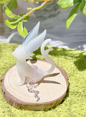 淄博琉璃小狐狸仙聊斋治愈精致小摆件车摆礼品少女心可爱纯手工艺