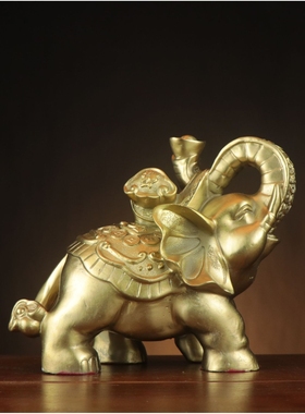 杨铜记  铜大象 元宝如意象 创意礼品摆件 元宝 葫芦大象 福禄