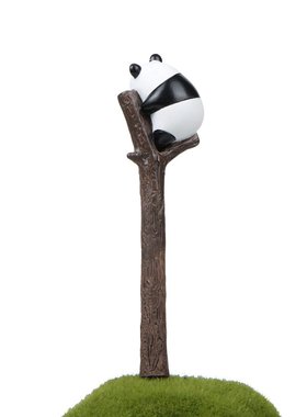 趴树杈上远望盼归熊猫微景观园艺造景花插道具拍摄玩偶桌面摆件