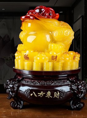 新中式八方来财仿玉金蟾摆件办公室书柜客厅酒柜家居装饰品摆件