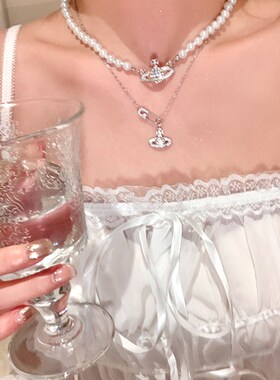 时髦感星球链条项链女2024新款爆款配饰轻奢小众锁骨链颈链高级感