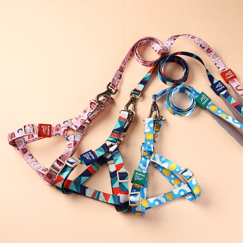 狗狗牵引绳狗绳子狗链子泰迪小中大型犬防挣脱背心式印花胸抱婴袋,淘宝优惠券,粉丝福利购,淘宝优惠卷