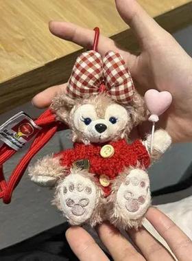 新产品达菲玫瑰熊袋吊坠汽车吊坠娃娃女孩汽车内饰新车礼品