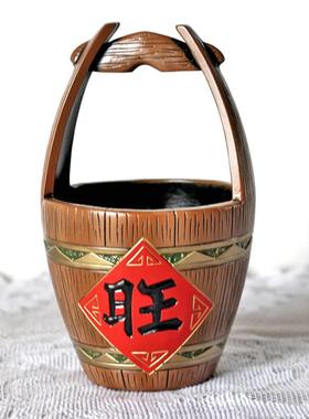 多功能杂物桶茶几遥控钥匙收纳摆饰大容量零钱实用陶瓷存钱罐摆件