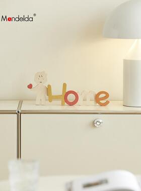 曼德尔达卡通男女情侣奶油风格装饰品客厅入口桌面电视柜家居装饰