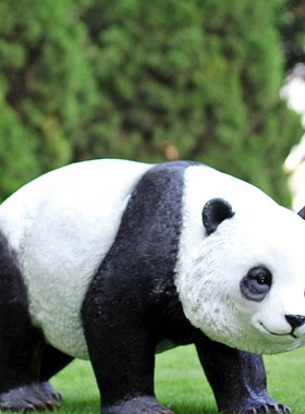 户外仿真大熊猫园林景观公园动物别墅装饰花园草坪玻璃钢雕塑摆件