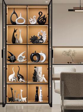 现代简约陶瓷摆件家居饰品酒柜电视柜装饰品创意桌面客厅鱼摆设