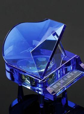 高档水晶钢琴音乐盒摆件送老师女朋友老婆孩子生日浪漫七夕节礼物