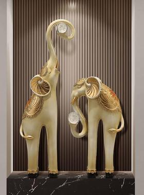 新中式大象玄关壁龛落地摆