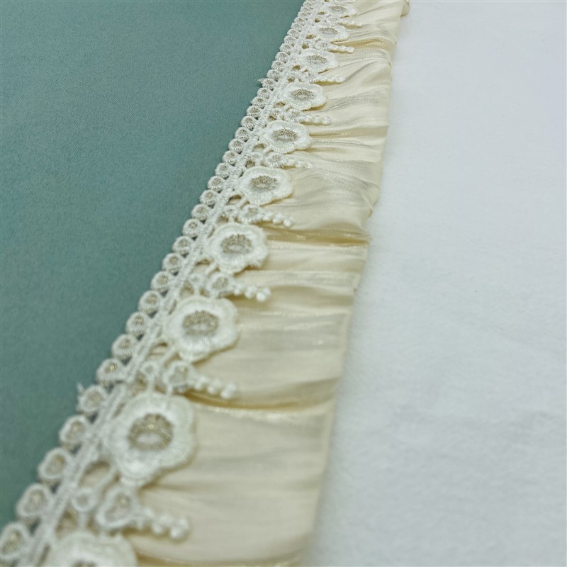 5CM宽窗帘花边法式蕾丝木耳边侧边水溶边沙发抱枕拼接装饰燕麦色 - 图1