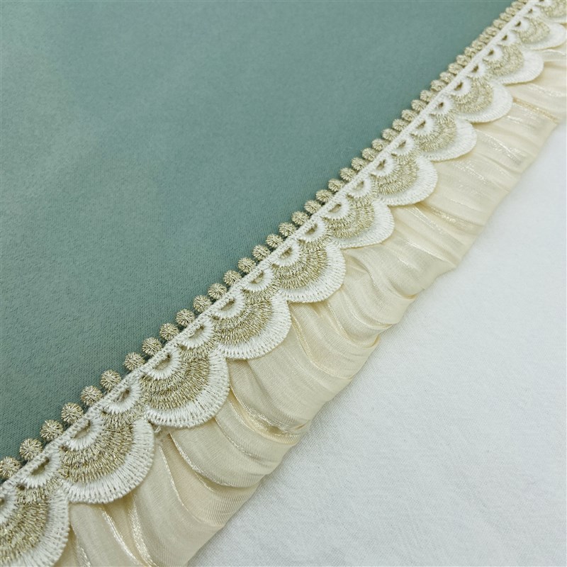 5CM宽窗帘花边法式蕾丝木耳边侧边水溶边沙发抱枕拼接装饰燕麦色 - 图0