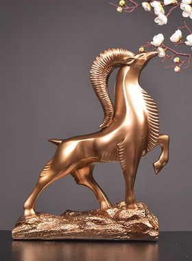 三羊开泰现代新中式创意摆件办公C室书房样板房酒柜卧室装饰品摆