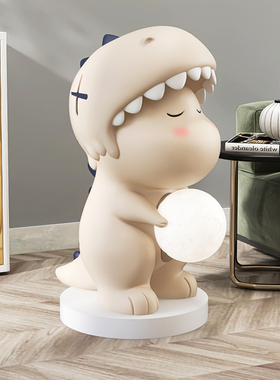 治愈系可a爱恐龙落地摆件家居装饰品灯客厅儿童房摆设乔迁新居礼