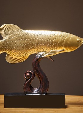 新中式轻奢c高档金鱼摆件酒柜样板间高级感家居装饰品乔迁新居礼