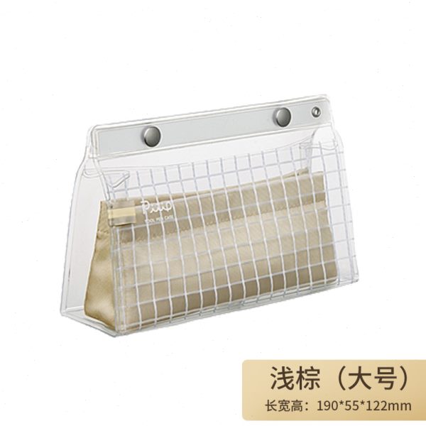 国誉Piiip笔袋磁扣大开口文具盒透明多功能文具袋创意学生用笔袋 - 图0