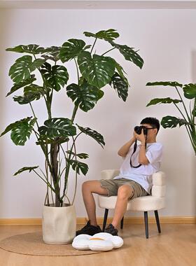 高端易接近的奢华Monstera模拟绿色植物客厅室内著名大型装饰假植