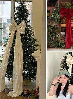 新年超大树挂拖尾蝴蝶结节日网红色打卡摆件橱窗布置装饰拍照道具