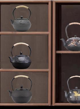 新中式复古国风摆件茶室茶楼酒店博古架茶柜装饰茶壶铸铁壶茶具