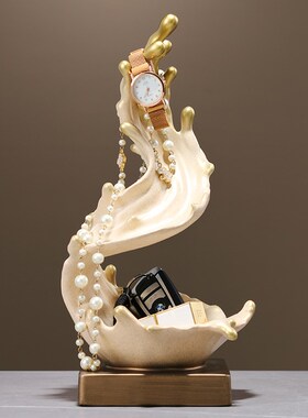 高档创意风生水起入户玄关摆件好寓意新房客厅装饰品钥匙收纳摆件