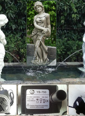 欧式大型流水人物雕像庭院花园造景循环喷水室内客厅落地仿古摆件