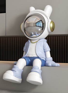 宇航员太空人坐姿摆件玄关电视柜公司前台轻奢装饰品乔迁开业礼品