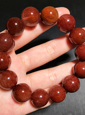 天然红发晶手链男女情侣手串褐红密集顺发满发本命年红水晶彩发晶