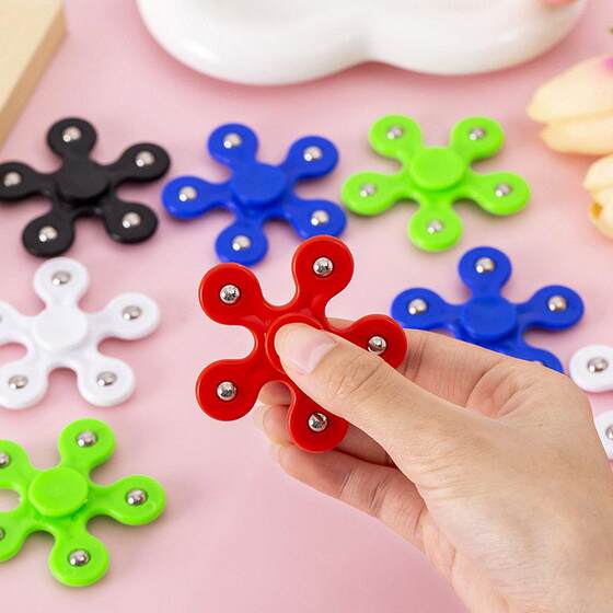 Fingertip top five-bead finger plum blossom 5-bead top five-blade bearing pentagonal steel ball spiral finger pressure toy