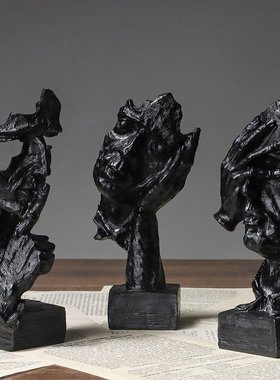 复古沉默是金沉思者雕塑店铺柜台门店装饰品客厅卧室玄关礼品摆件