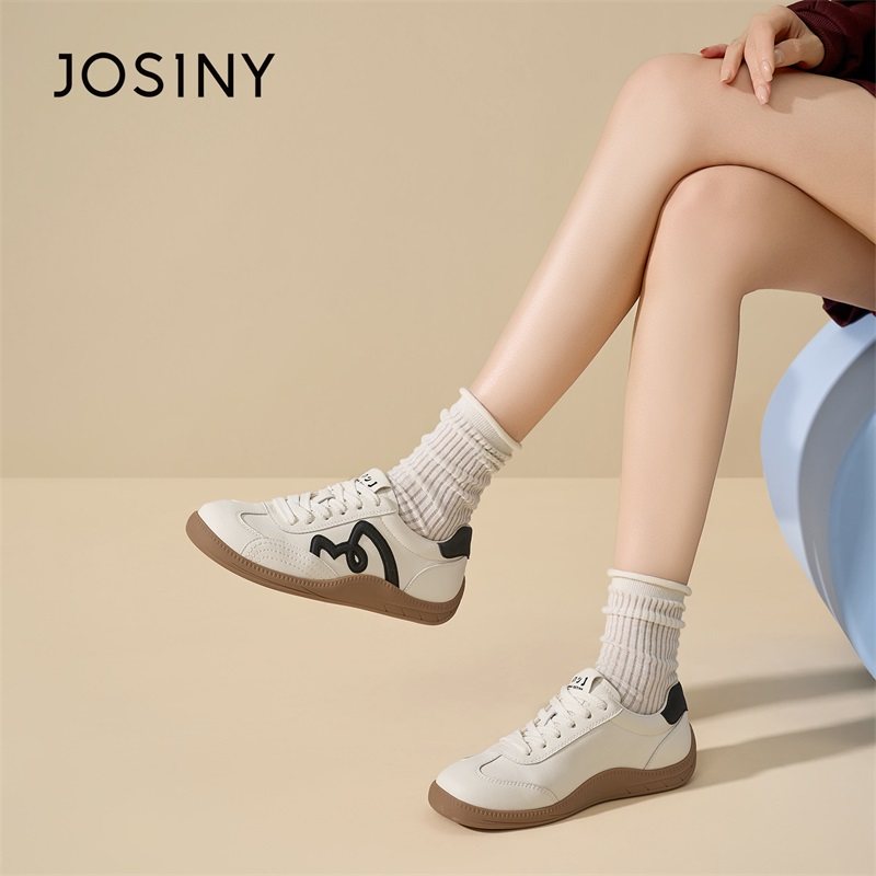 卓诗尼白色德训鞋女2026新款春季厚底轻便休闲运动鞋配裙子女板鞋,淘宝优惠券,粉丝福利购,淘宝优惠卷