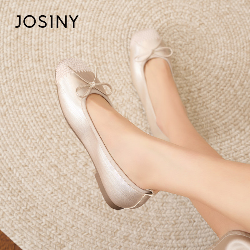 卓诗尼蝴蝶结平底单鞋女2026新款春季软底一脚蹬玛丽珍鞋百搭女鞋,淘宝优惠券,粉丝福利购,淘宝优惠卷