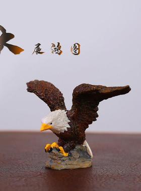 老鹰招财博古架摆件家居装饰工艺品办公室玄关客厅开业送礼中式