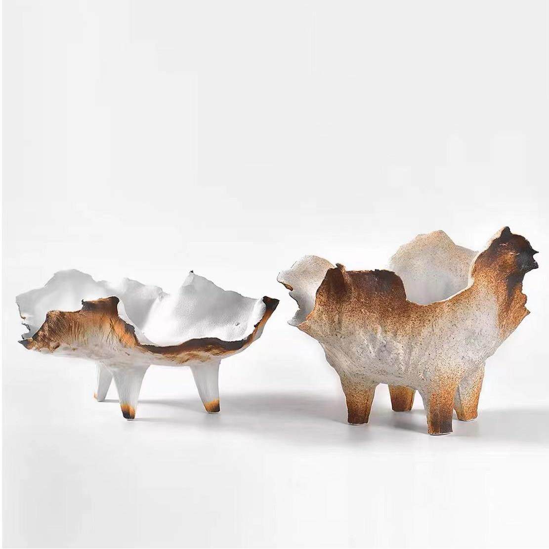 现代简约手工陶瓷几何果盘收纳置物花器创意摆件桌面茶几酒店民宿,淘宝优惠券,粉丝福利购,淘宝优惠卷