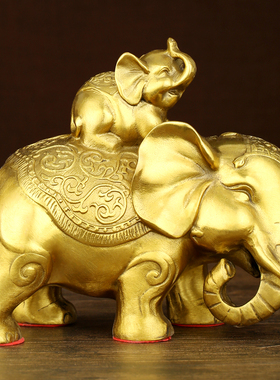 铜大象摆件一对吸水象家居饰品铜象玄关电视酒柜办公室工艺开业