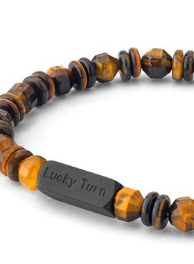 百搭时来运转虎眼石手链男士潮细款天然石串珠七夕礼物生日送男友